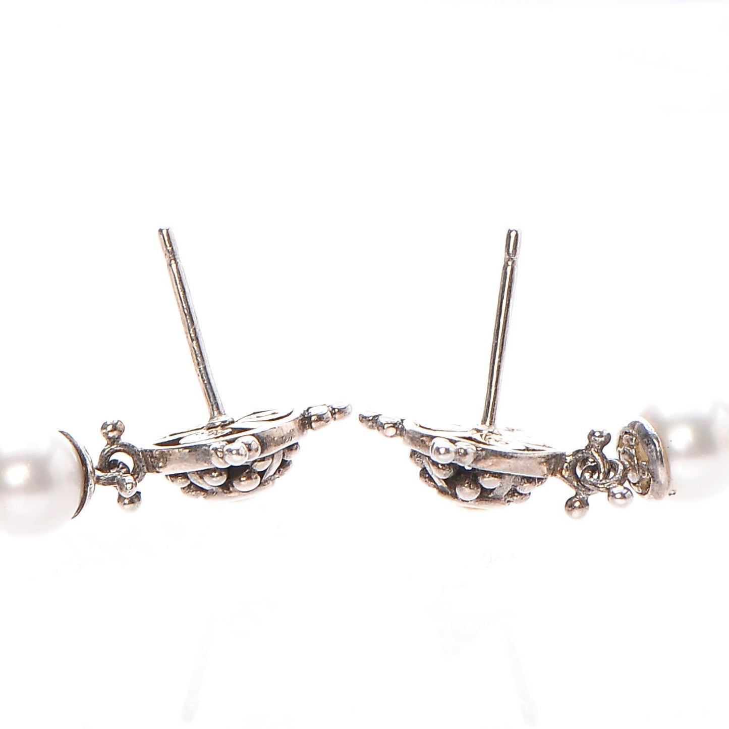 Sterling Silver 18K Yellow Gold Pearl Jaisalmer Drop Earrings