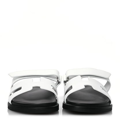 Hermes Calfskin Womens Chypre Sandals 41.5 White 2 of 10