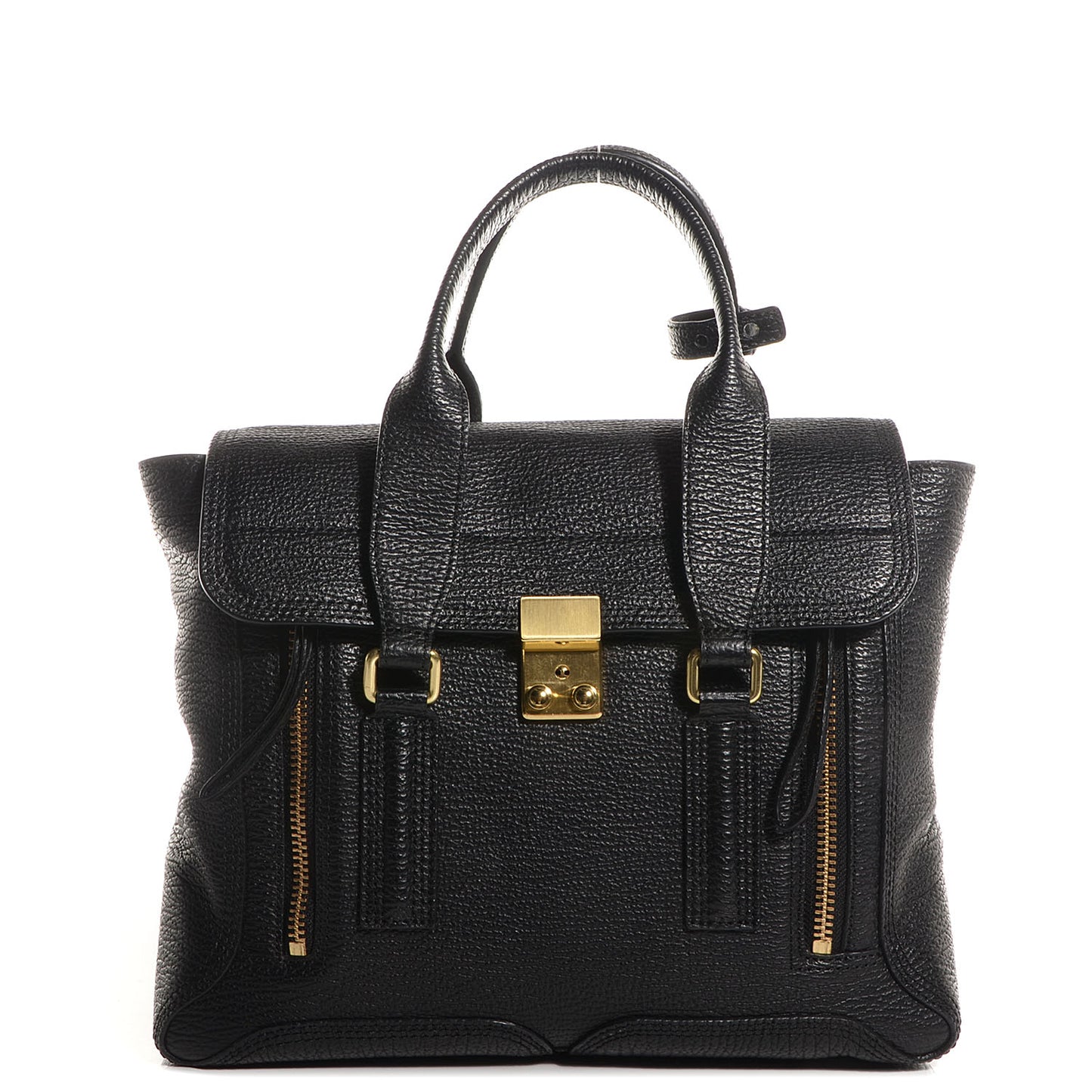 3.1 Leather Medium Pashli Satchel Black