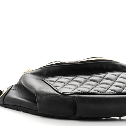 Chanel Lambskin Quilted Waist Bag Fanny Pack Black 9 of 10