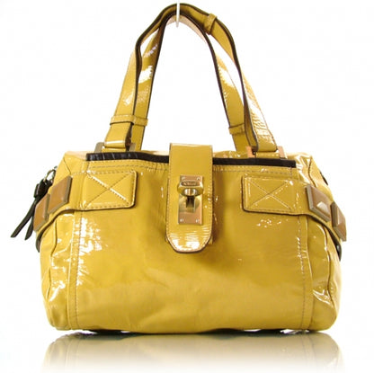 Chloe Patent Audra Tote Satchel Paille Yellow 1 of 12