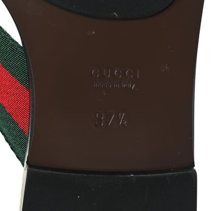 Gucci Nylon Calfskin Web GG Monogram Womens Thong Sandals 37.5 Green Red Cocoa 7 of 7
