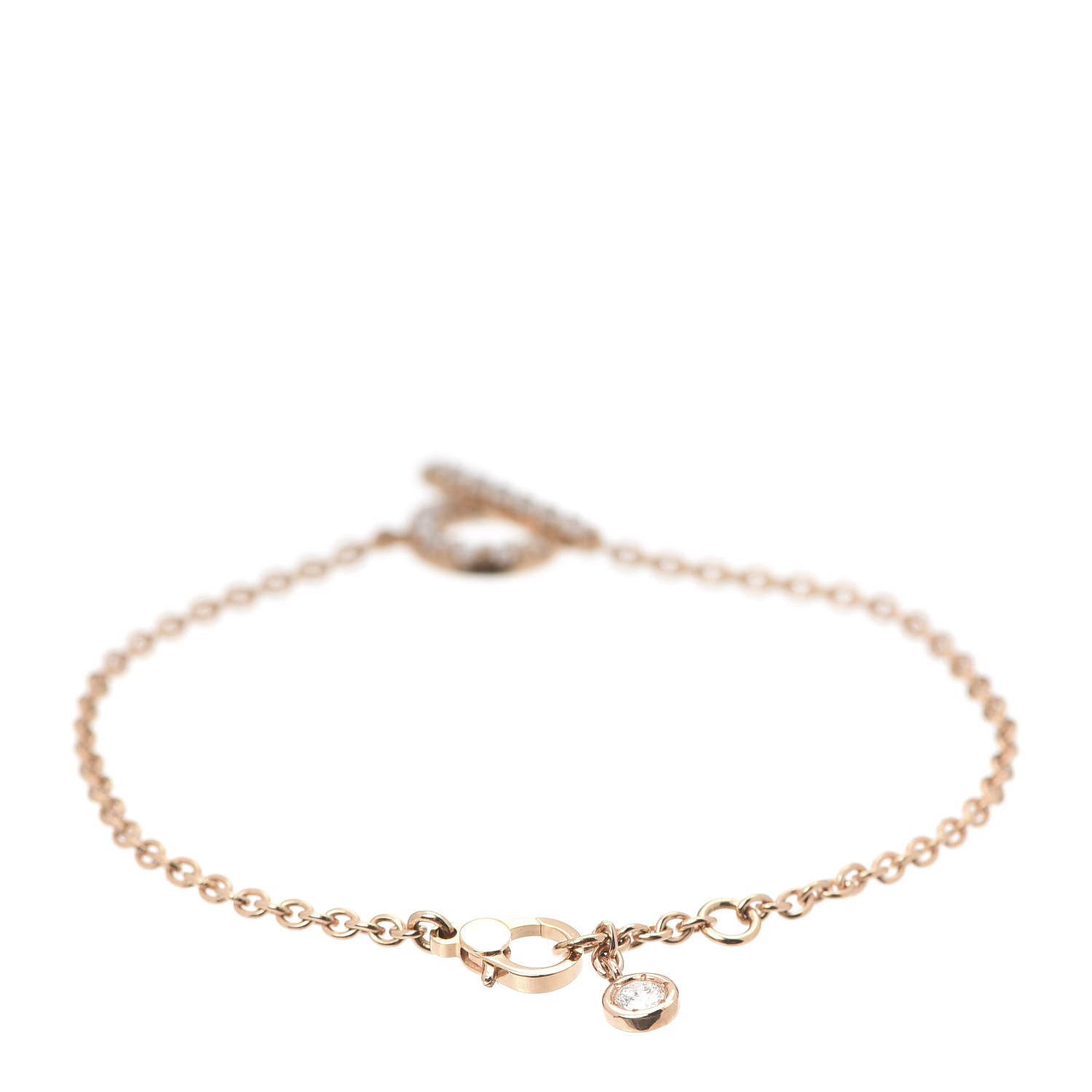 Hermes 18K Rose Gold Diamond Finesse Bracelet ST 3 of 5