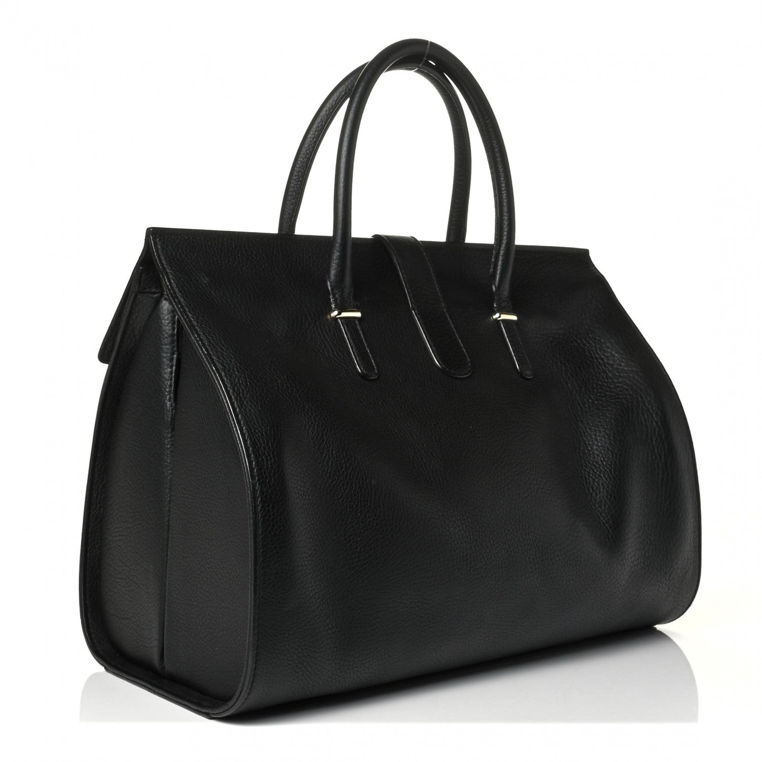 Balenciaga Grained Calfskin M Tube Round Tote Black 2 of 7