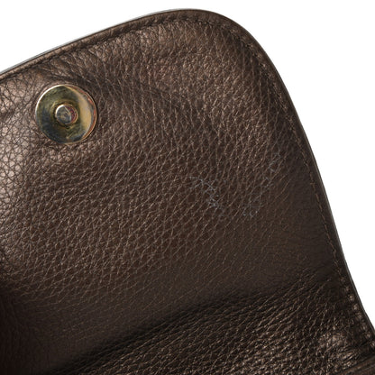 Gucci Metallic Pebbled Calfskin Small 1973 Chain Shoulder Bag Winter Leaf 9 of 13