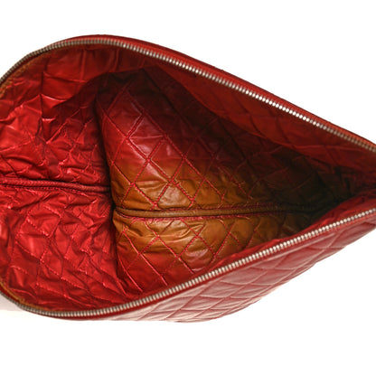 Chanel Lambskin Quilted Large Cosmetic Case Red 12 of 12