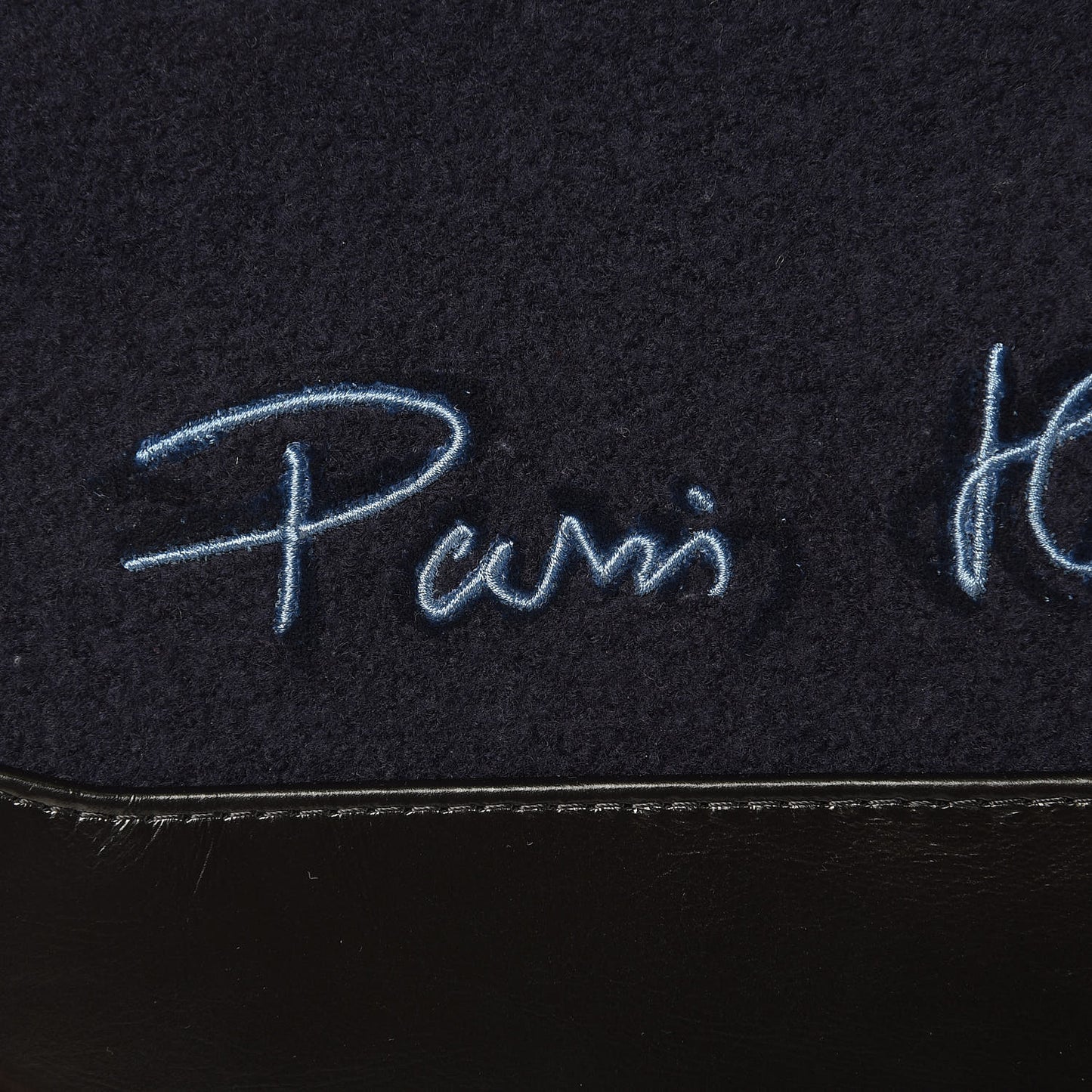 Wool Embroidered Medium Gabrielle Hobo Dark Navy Blue