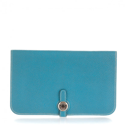 Hermes Togo Dogon Duo Wallet Blue Jean 1 of 9