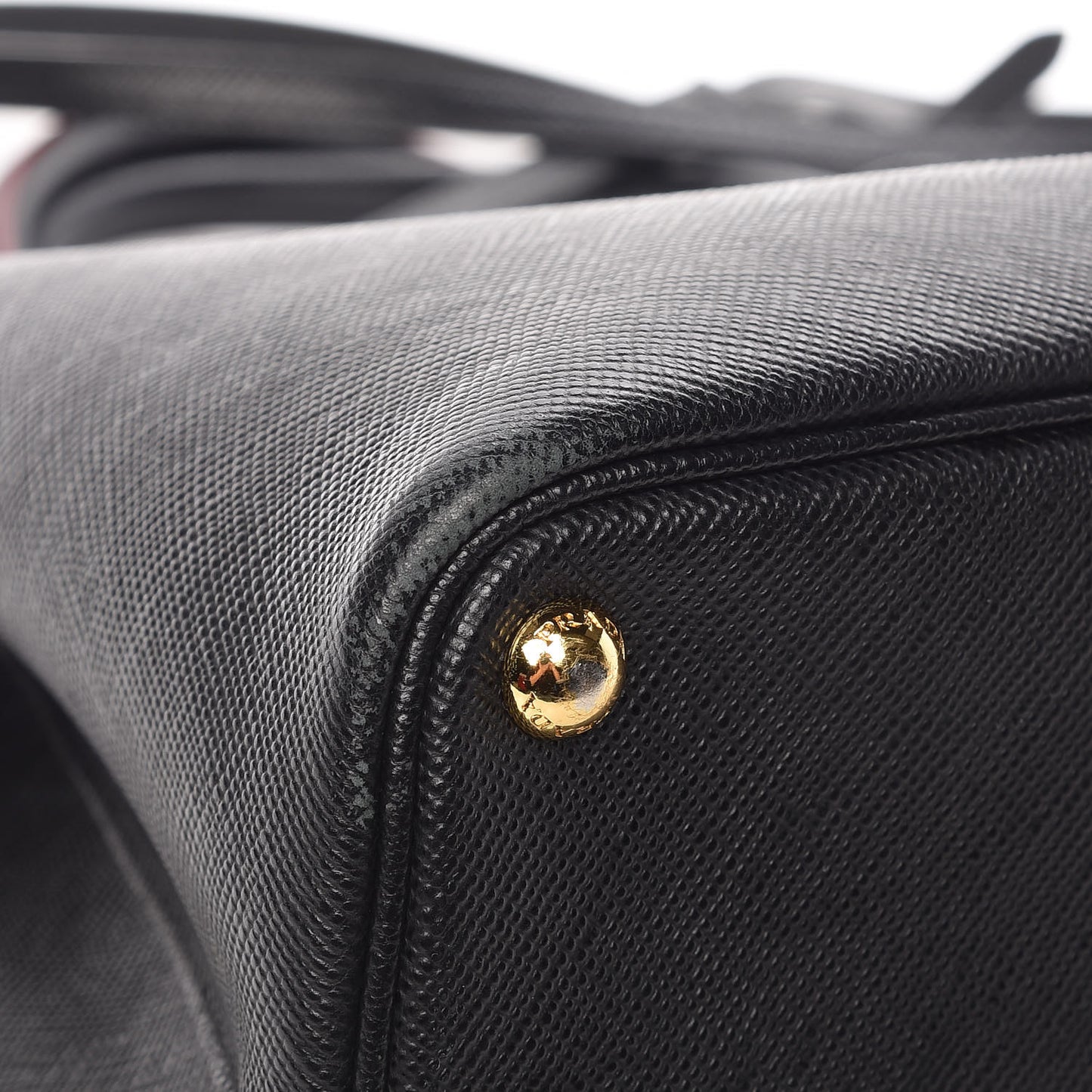 Saffiano Cuir Medium Double Bag Black Fuoco