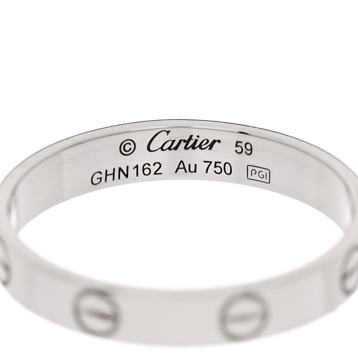 Cartier 18K White Gold 3.5mm LOVE Wedding Band Ring 59 8.75 4 of 4