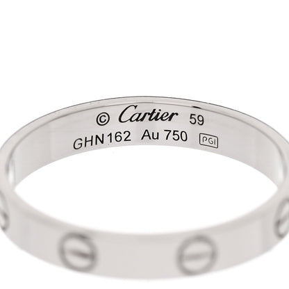 Cartier 18K White Gold 3.5mm LOVE Wedding Band Ring 59 8.75 4 of 4