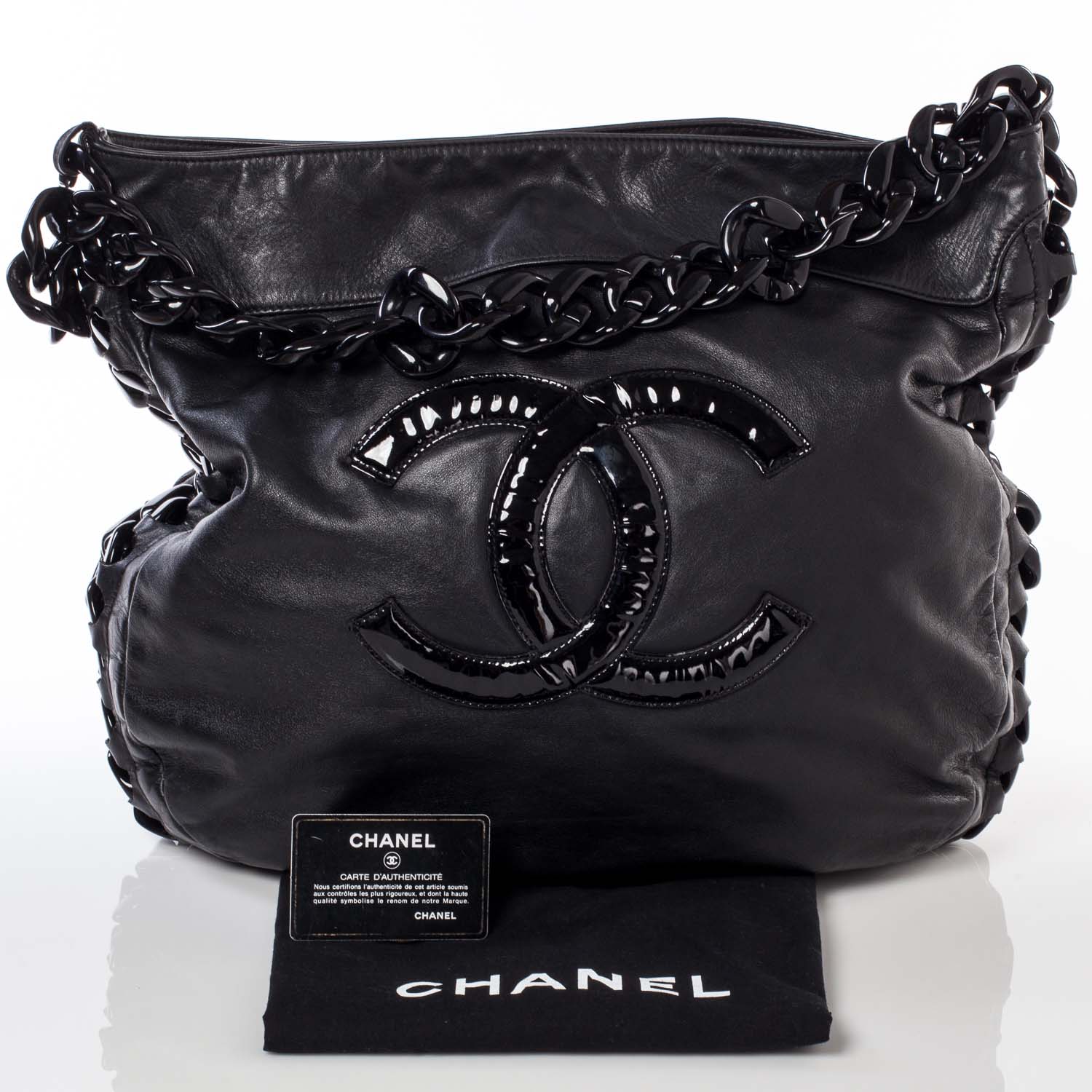 Chanel Leather Modern Chain Shoulder Bag Black 9 of 9