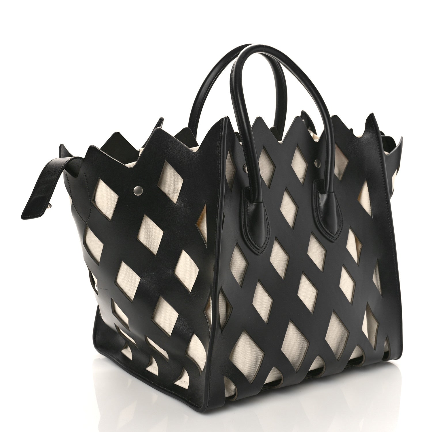 Celine Calfskin Medium Cutout Phantom Luggage Black 3 of 8