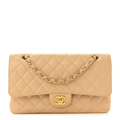 Chanel Caviar Quilted Medium Double Flap Beige 1 of 9