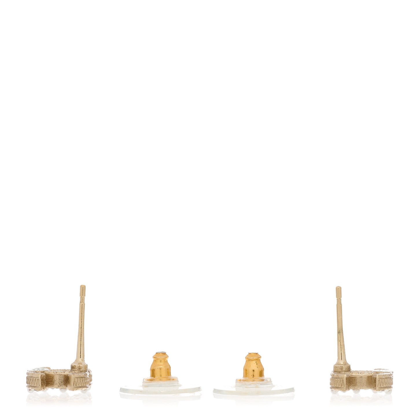Pearl Crystal CC Earrings Gold