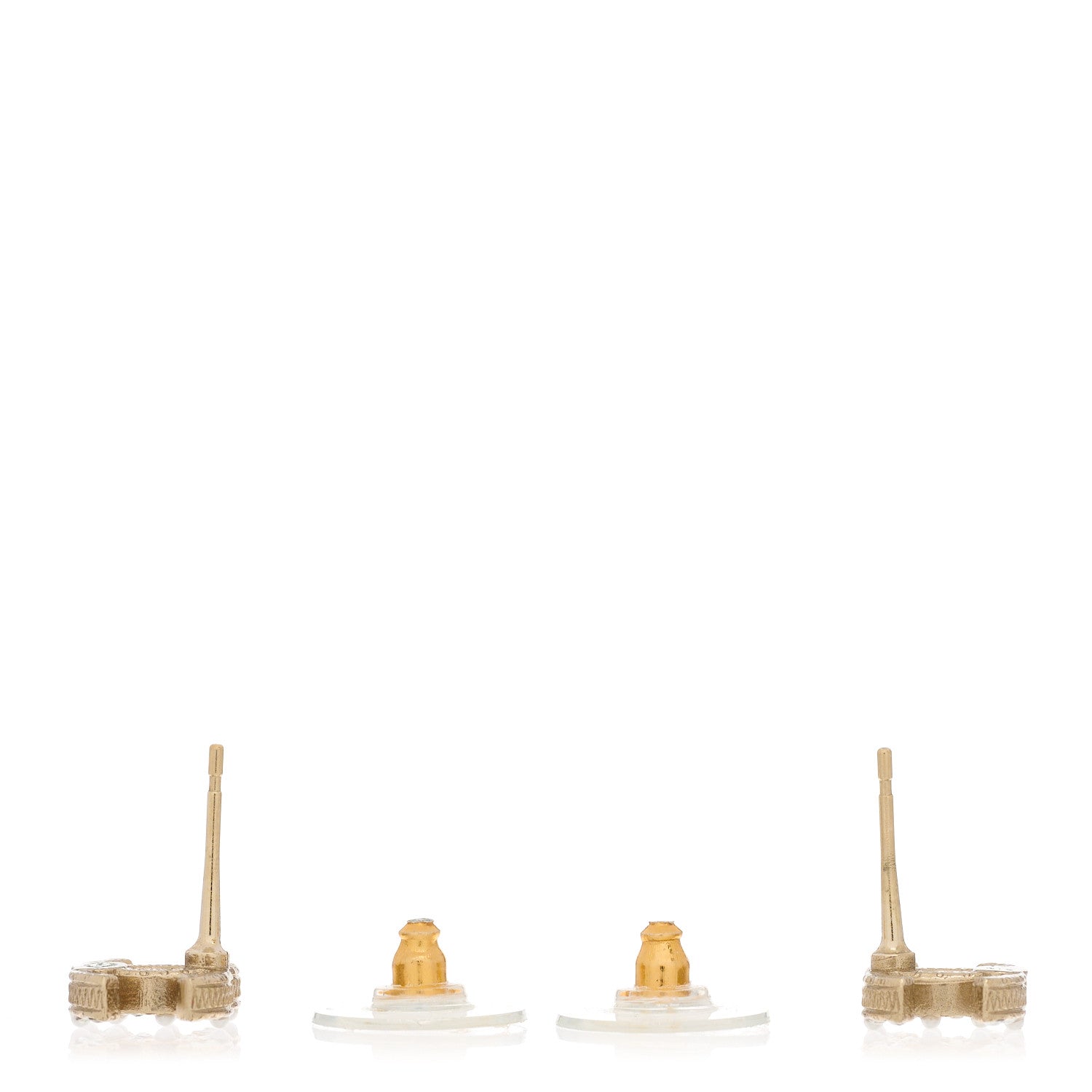Chanel Pearl Crystal CC Earrings Gold 3 of 5