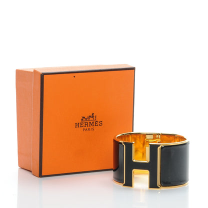 Hermes Enamel Extra Wide Clic H Bracelet PM Black 6 of 6