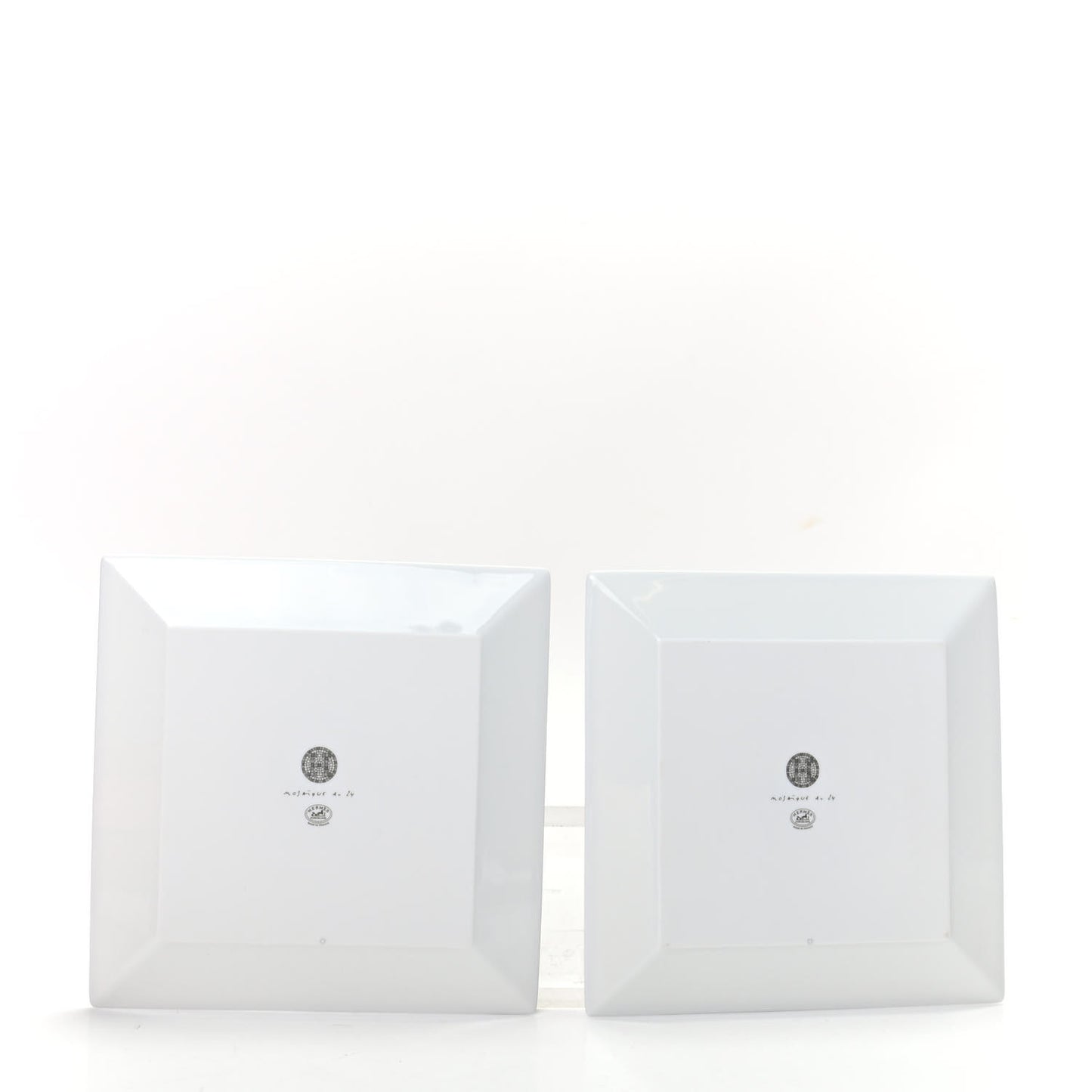 Porcelain Mosaique Au 24 Square Plate Set of 2 Platine