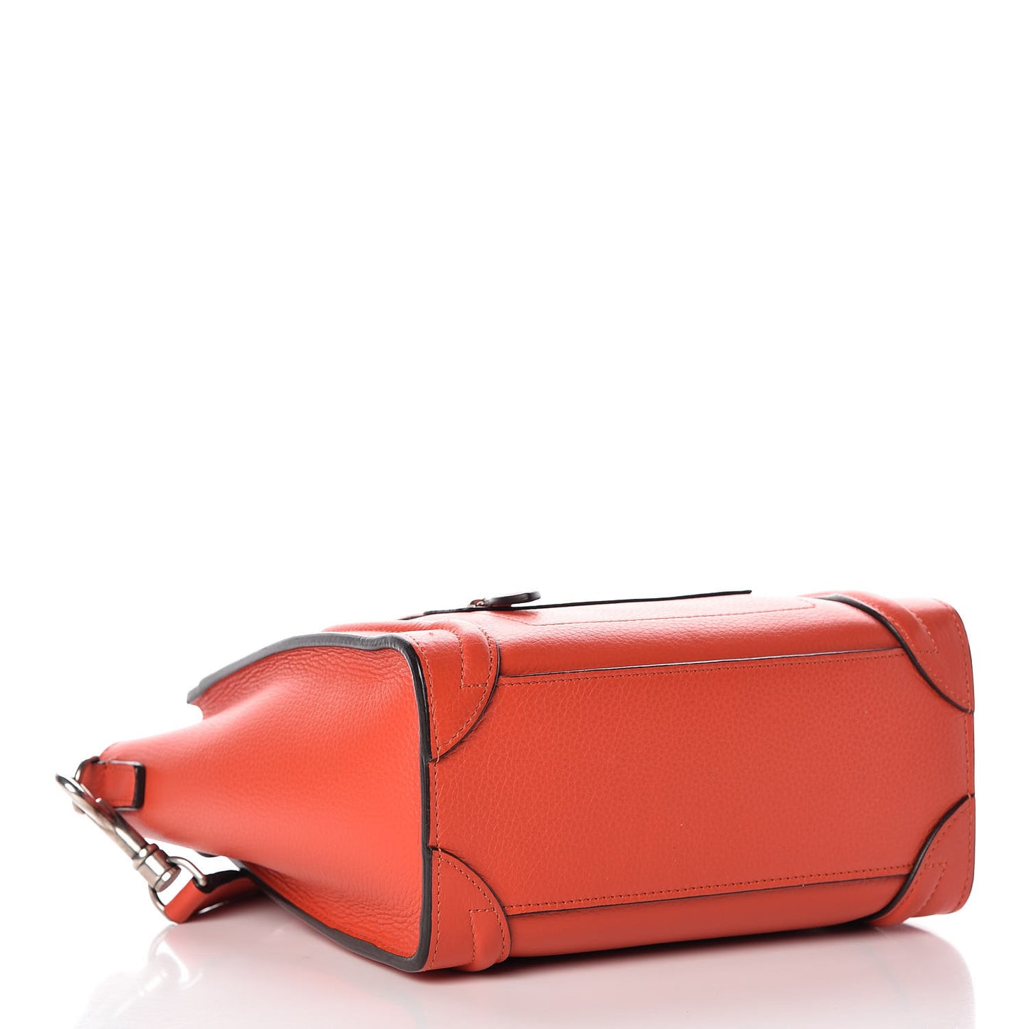Drummed Calfskin Nano Luggage Vermillion