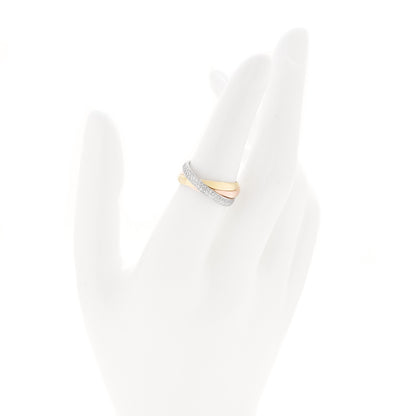 Cartier 18K White Yellow Pink Gold Diamond Small Trinity Paved Ring  52 6 2 of 5