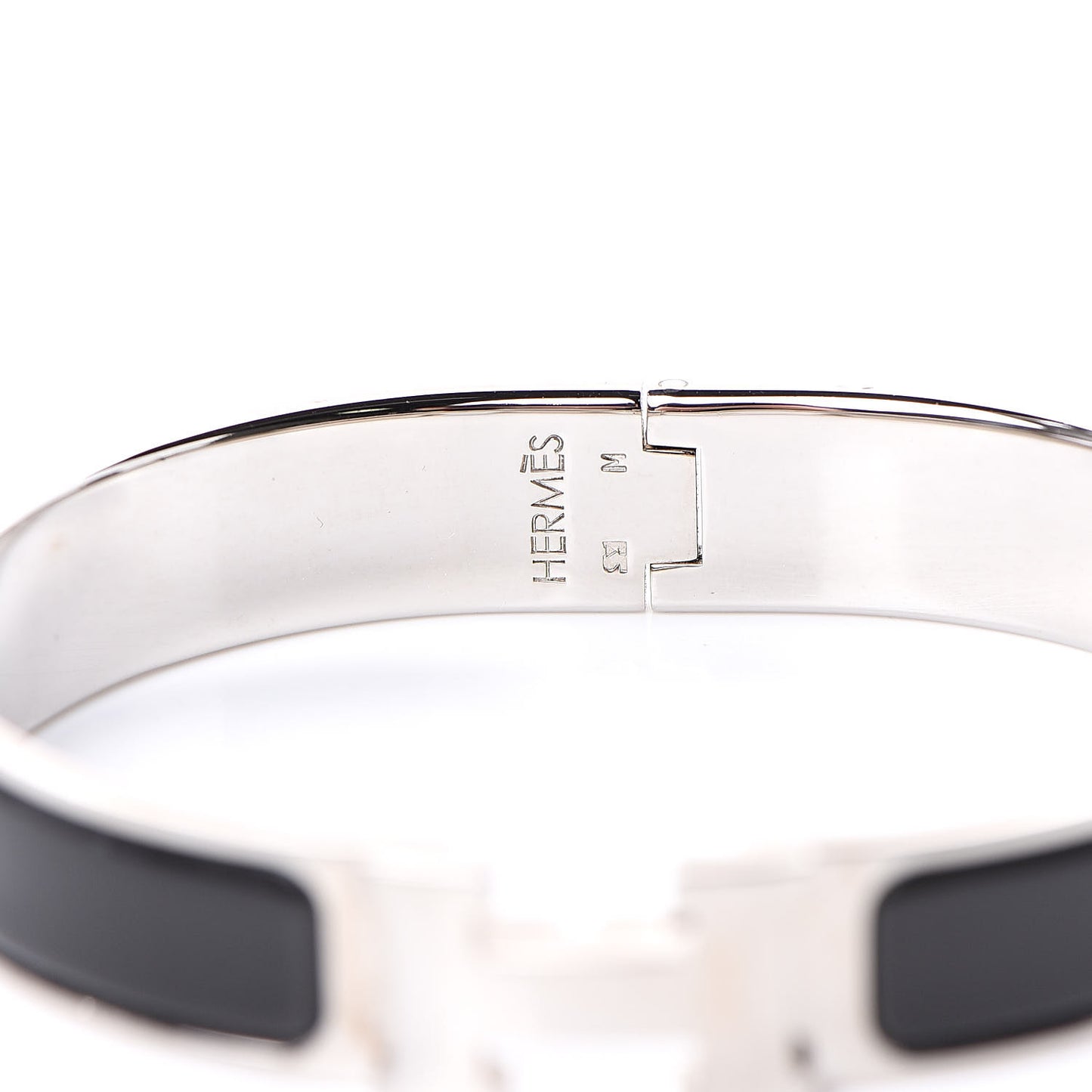Enamel Narrow Clic Clac H Bracelet PM Black
