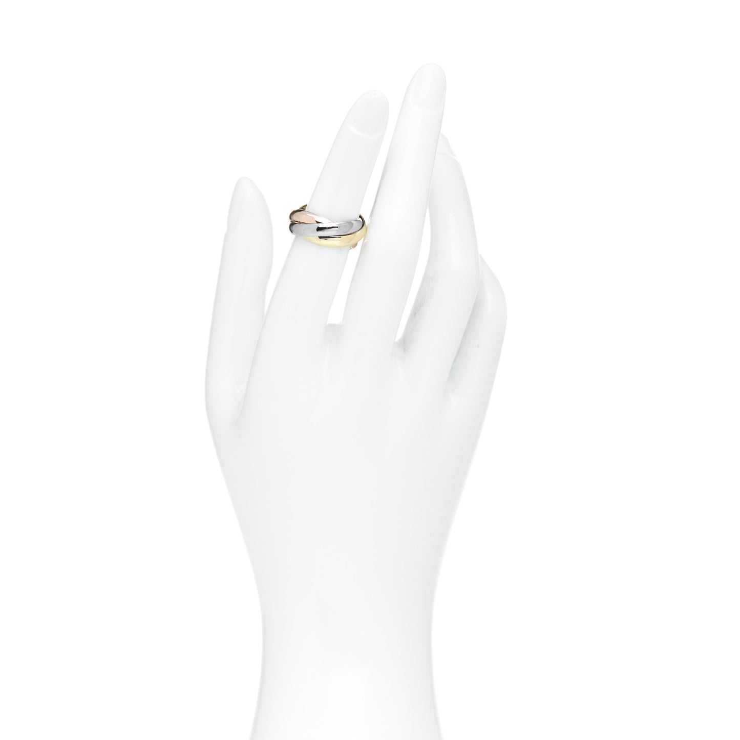 18K Pink Yellow White Gold Classic Trinity Ring 50 5.25