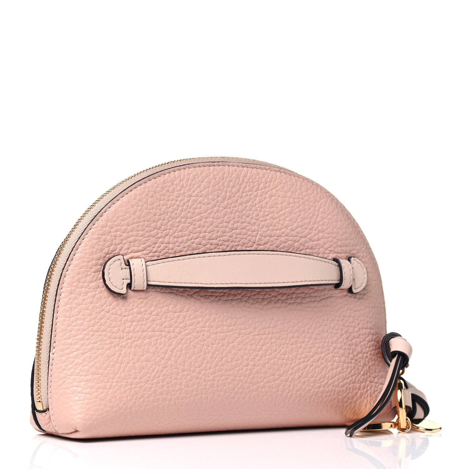 Chloe Calfskin Alphabet Round Cosmetic Case Blush Nude 2 of 4