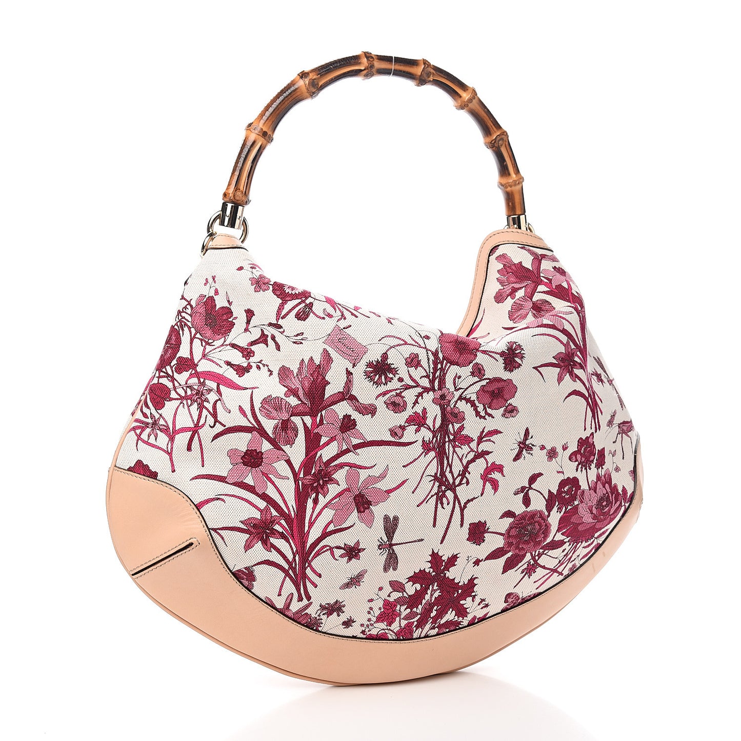 Canvas Floral Flora Peggy Bamboo Top Handle Hobo