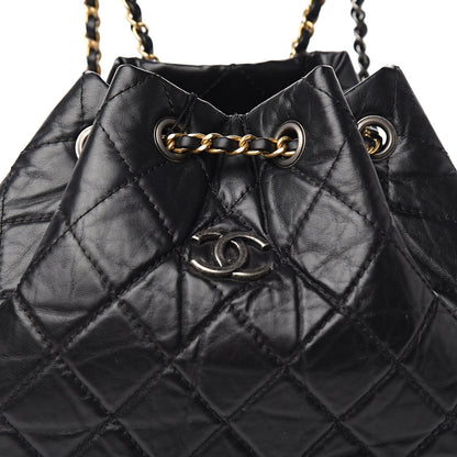 Chanel Aged Calfskin Quilted Gabrielle Backpack Black 9 of 10