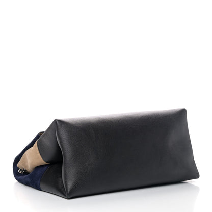 Celine Calfskin Suede All Soft Shoulder Bag Ocean Blue 3 of 5