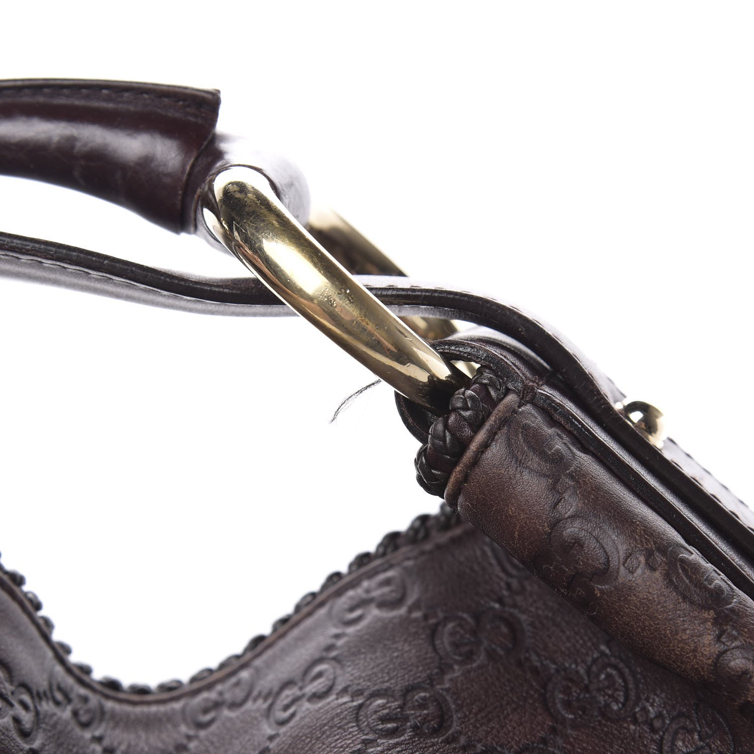 Gucci Guccissima Large Horsebit Chain Hobo Chocolate 16 of 20