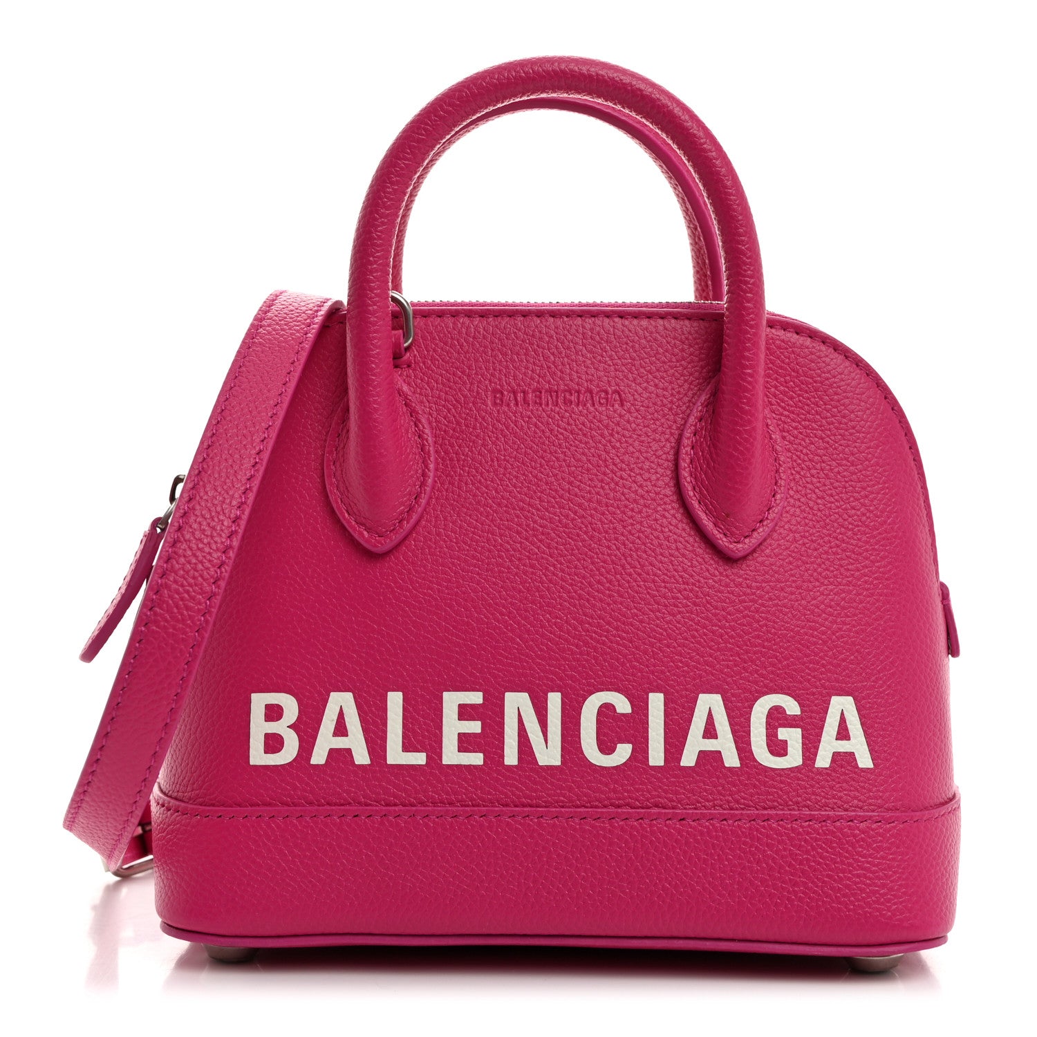 Balenciaga Grained Calfskin Logo XXS Ville Top Handle Bag Violet White 1 of 11