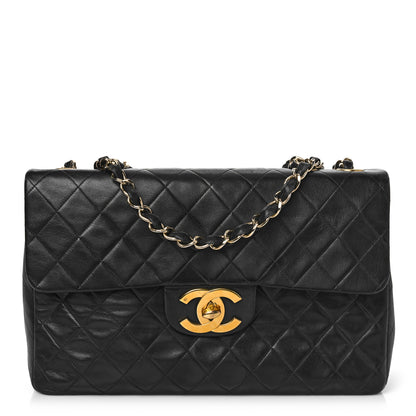 Chanel Lambskin Quilted XL Jumbo Single Flap Black 1 of 14