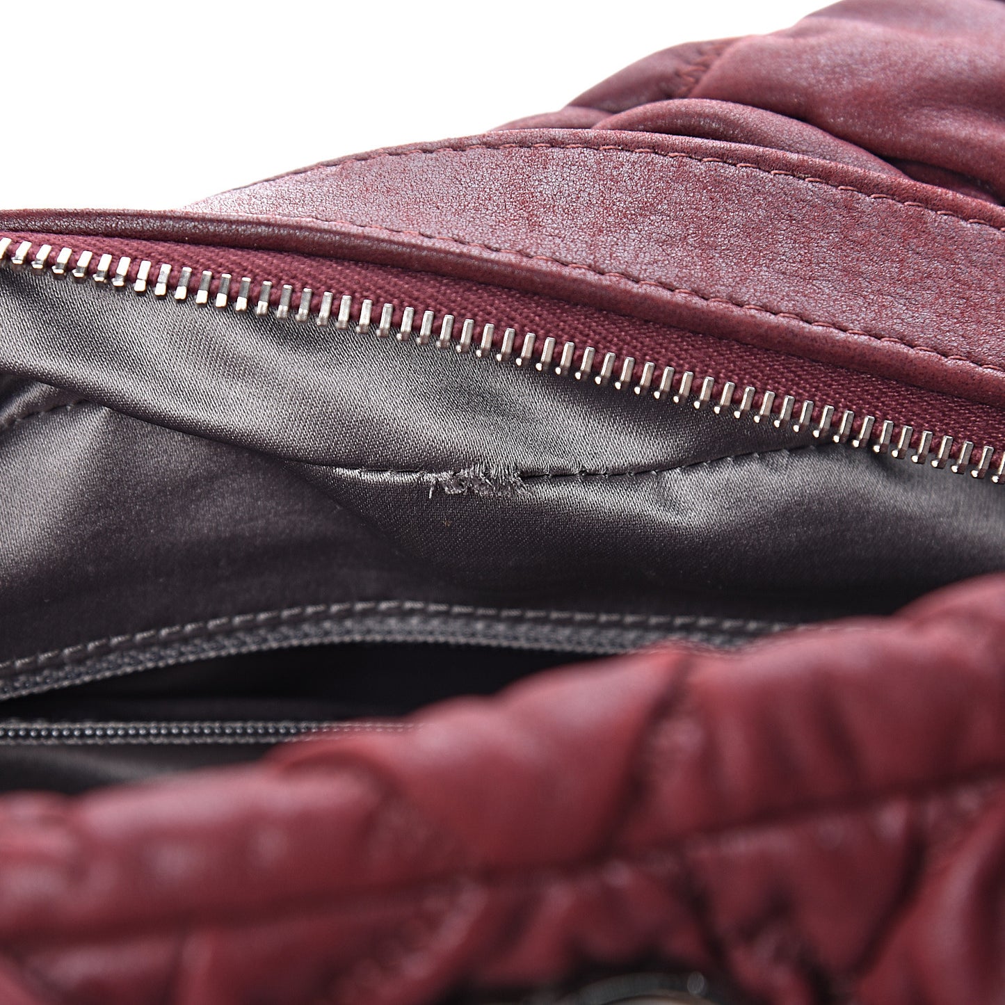 Leather Bubble Quilt Bowler Bordeaux