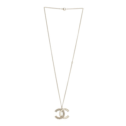 Chanel Metal Baguette Crystal Large CC Necklace Silver 3 of 5