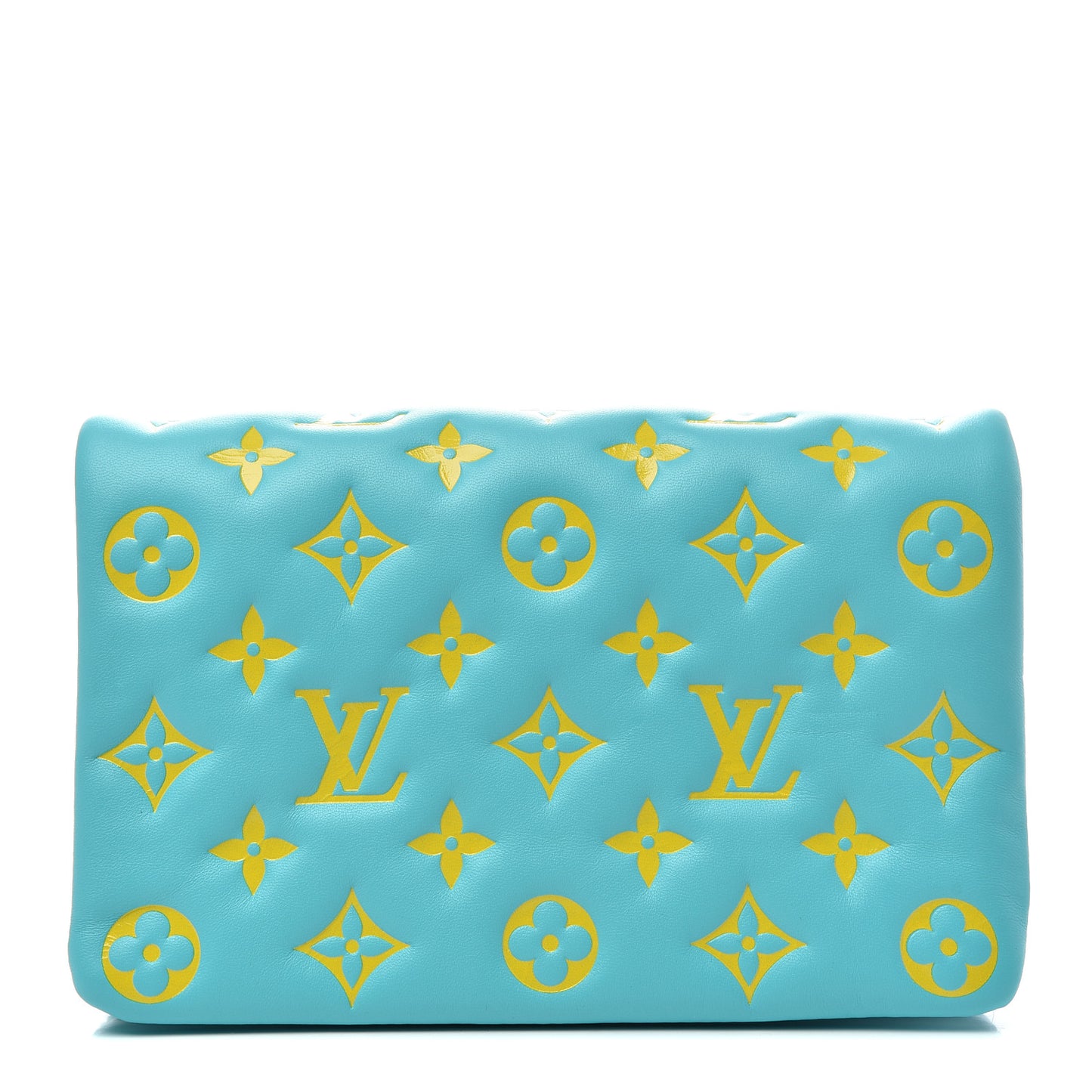 Lambskin Embossed Monogram Vuittamins Pochette Coussin Menthe Jaune