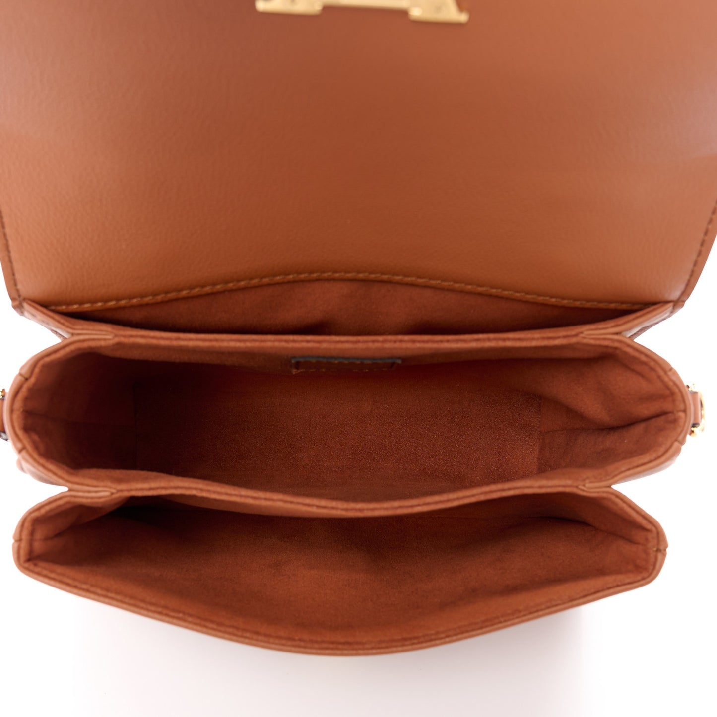 Grained Calfskin Lockme Oxford Cognac
