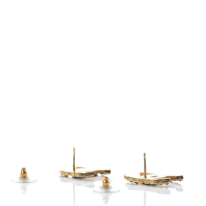 Chanel Along The Nile CC Earrings Gold Black 3 of 6