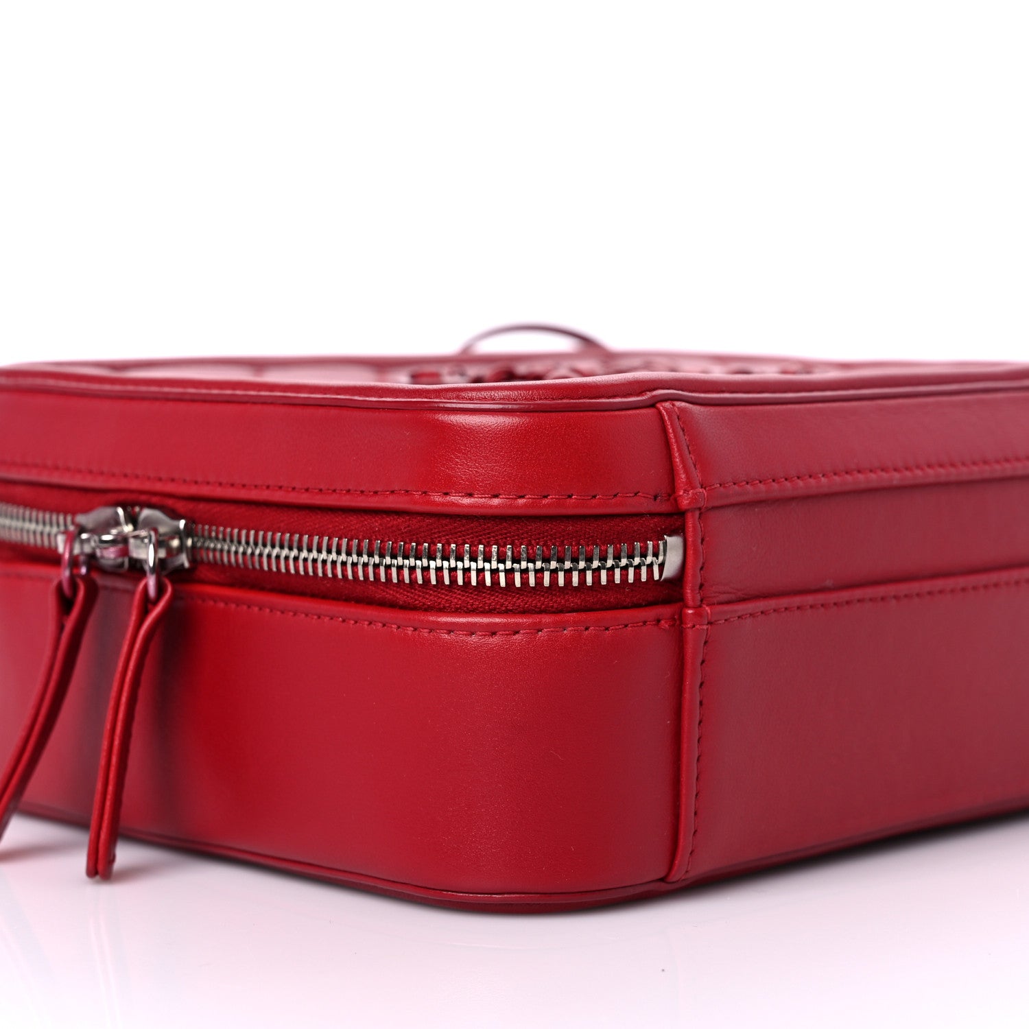 Chanel Lambskin Quilted Medium CC Filigree Vanity Case Dark Red 7 of 13