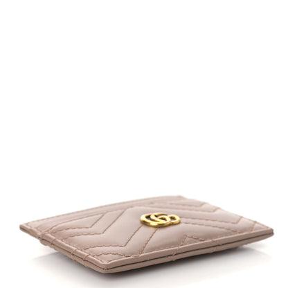 Gucci Calfskin Matelasse GG Marmont Card Holder Porcelain Rose 4 of 8