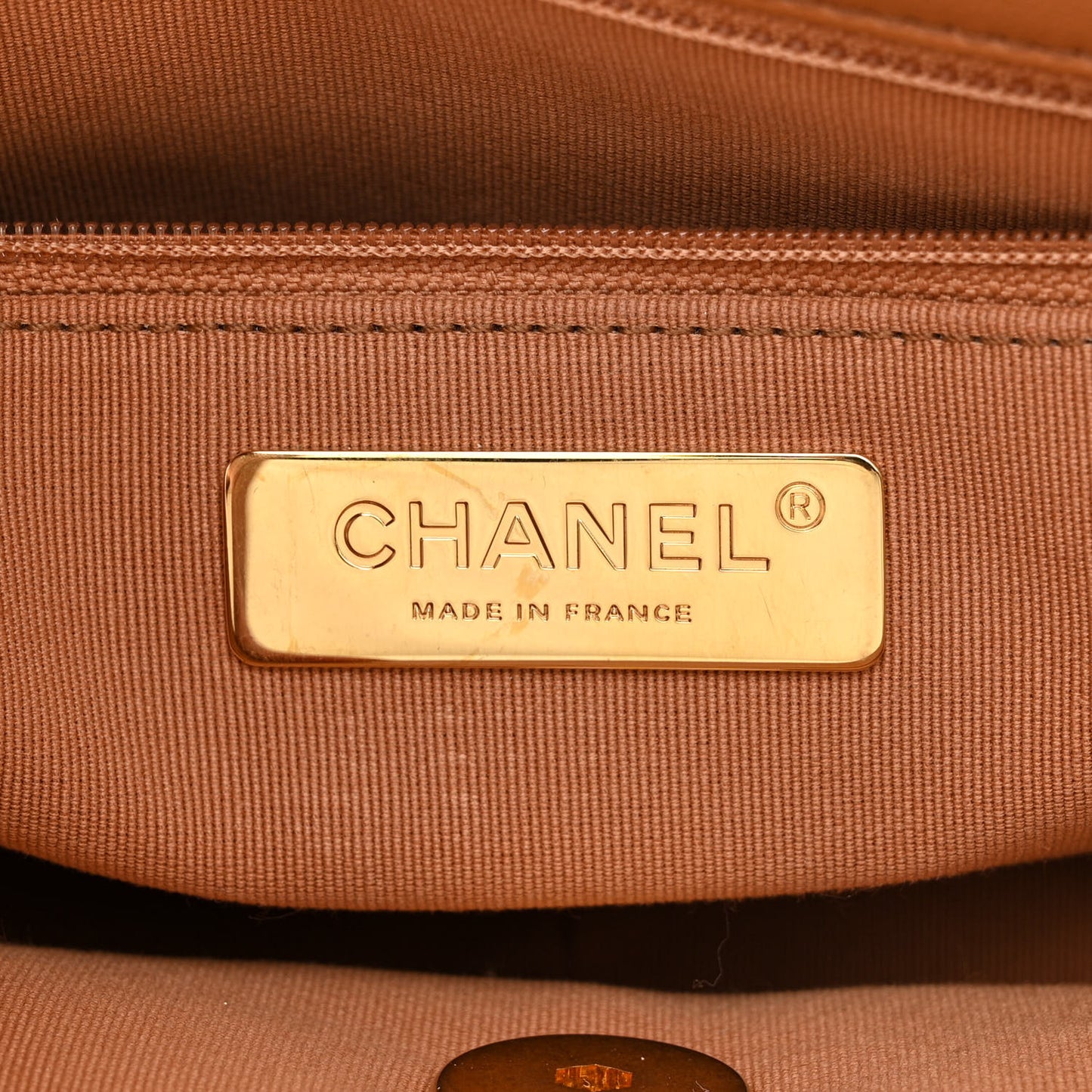 Lambskin Quilted Medium Chanel 19 Flap Brown