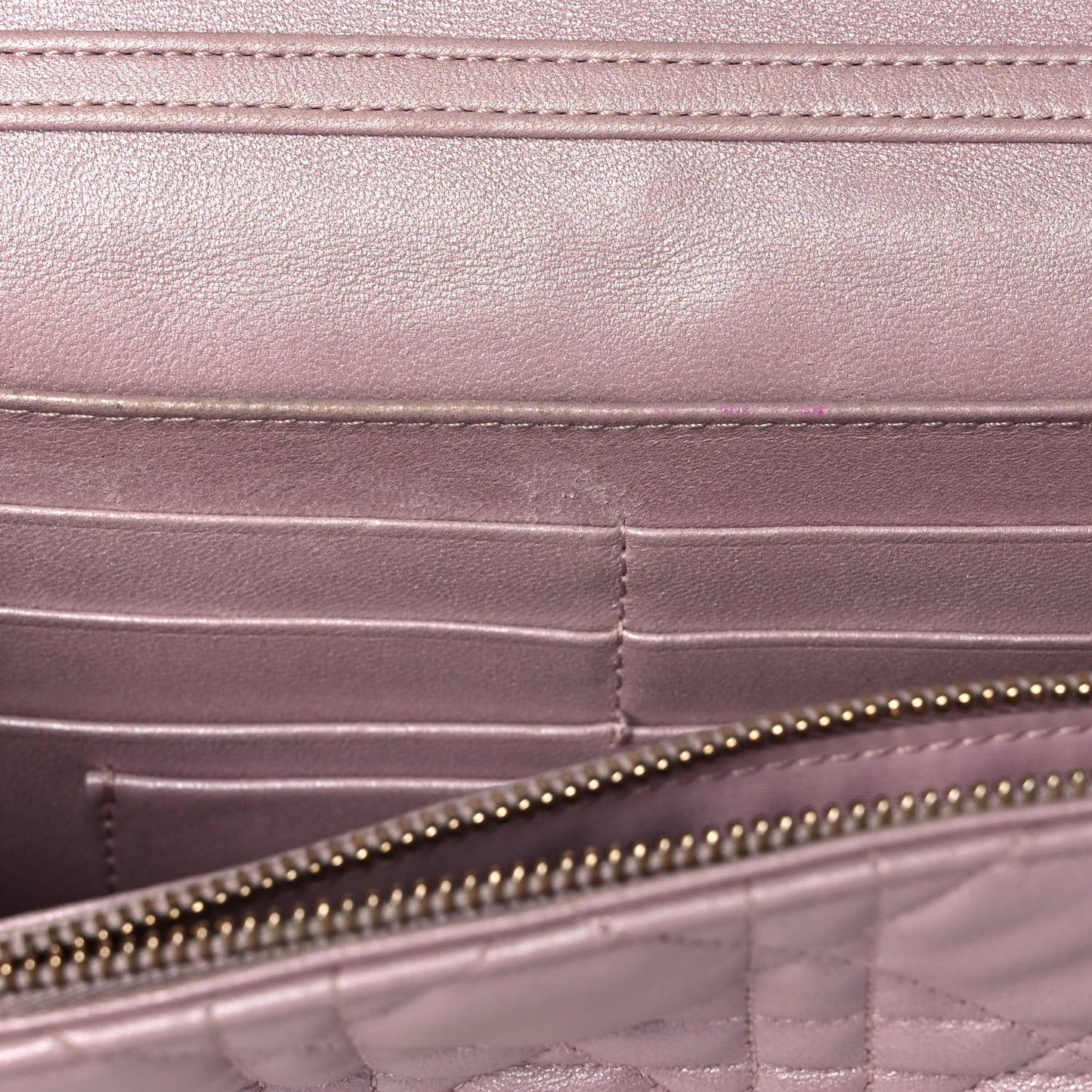 Pearly Lambskin Cannage Miss Dior Promenade Pouch Lotus