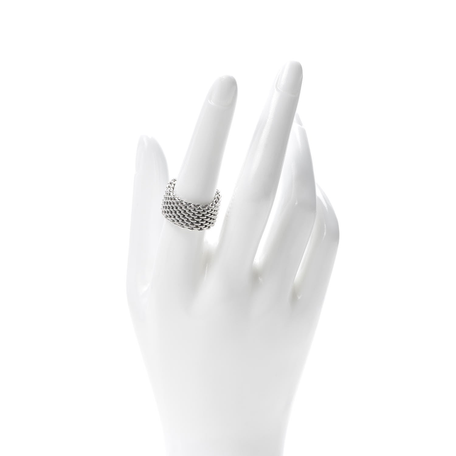 Tiffany Sterling Silver Somerset Mesh Ring 54 6.75 2 of 4