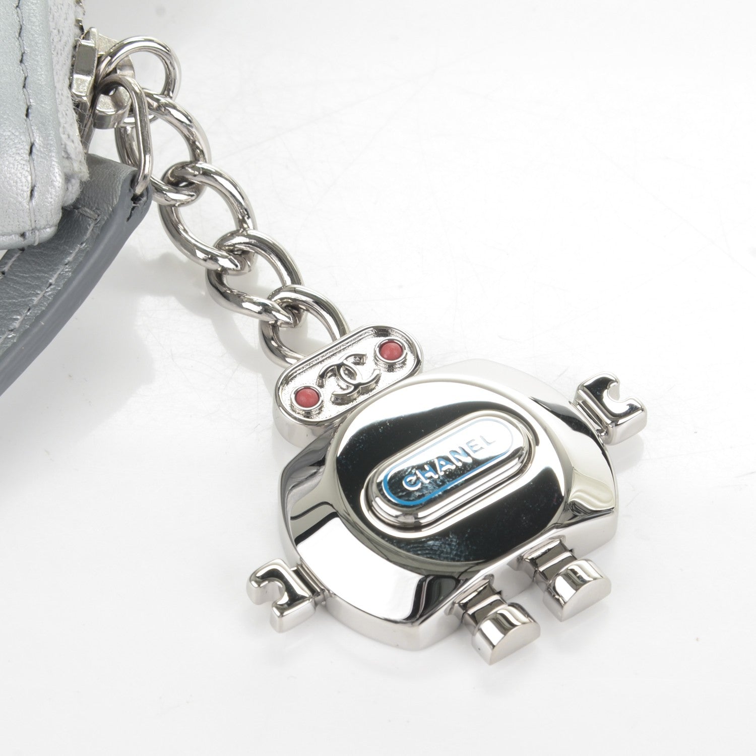 Chanel Metallic Calfskin Keyboard Pouch Silver 8 of 8