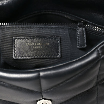 Saint Laurent Lambskin Quilted Toy Loulou Puffer Monogram Monochrome Chain Satchel Black 6 of 11