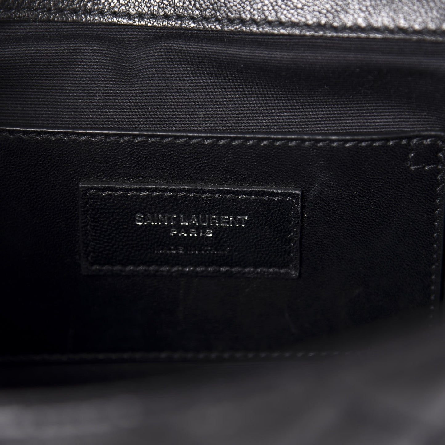 Sheepskin Tri-Quilt Monogram Medium College Bag Black