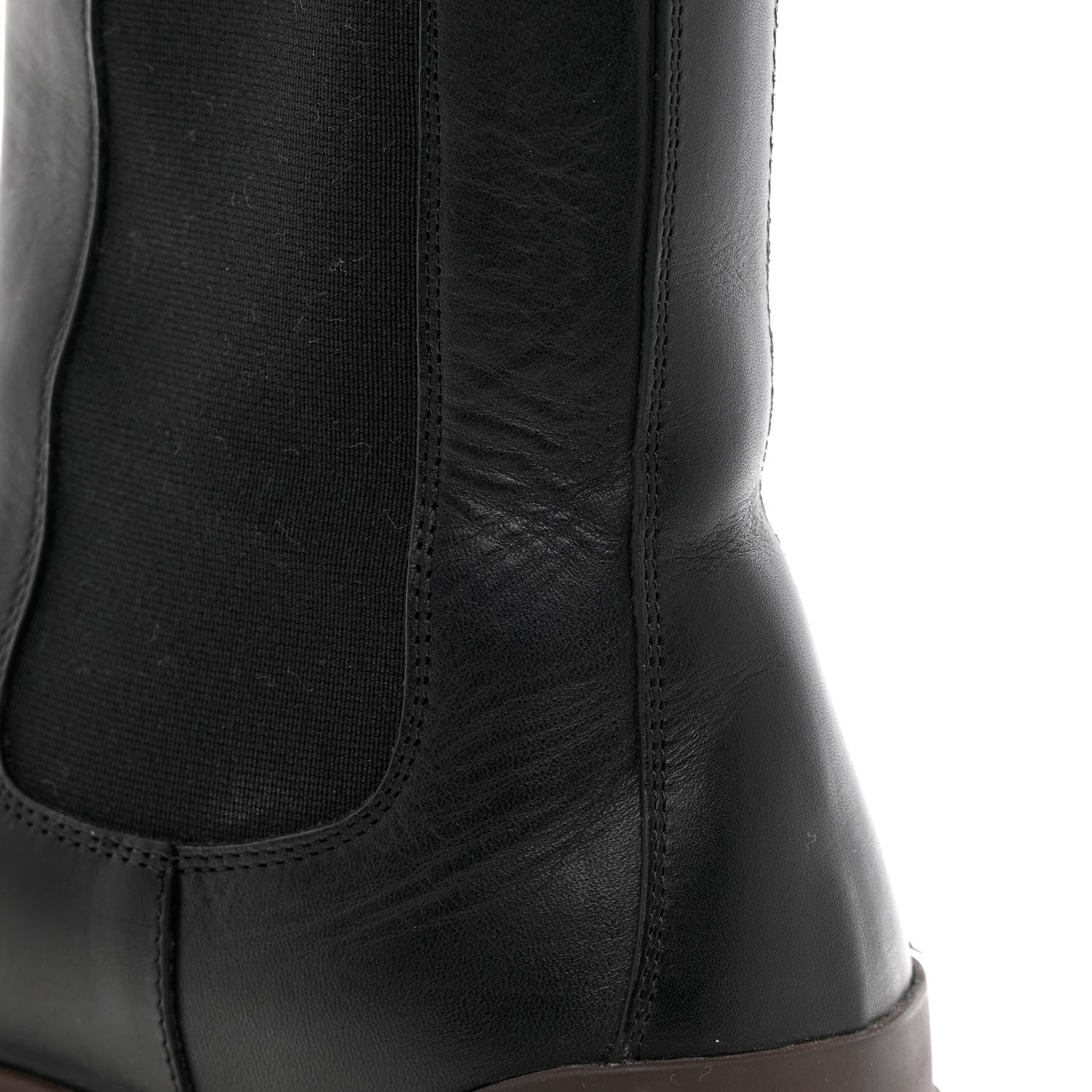 Bottega Veneta Calfskin Mens The Tire Chelsea Boots 42 Black Camping 17 of 19