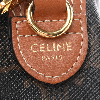 Celine Triomphe Canvas Calfskin Small Boston Bag Tan 6 of 9