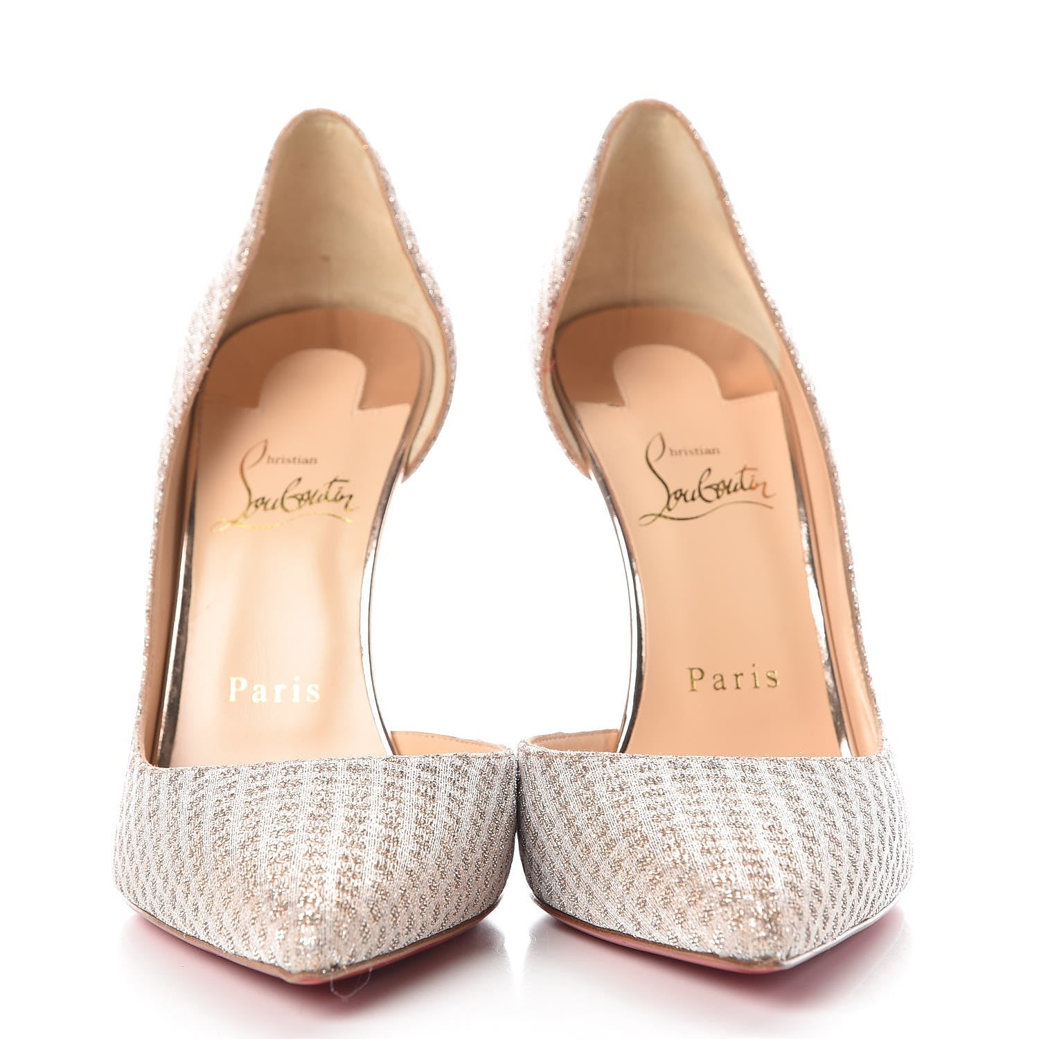 Christian Louboutin Glitter Luminor Iriza 100 Pumps 39 Gold 2 of 8