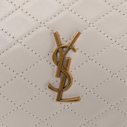 Saint Laurent Lambskin Quilted Gaby Zipped Pouch Crema Soft 11 of 12